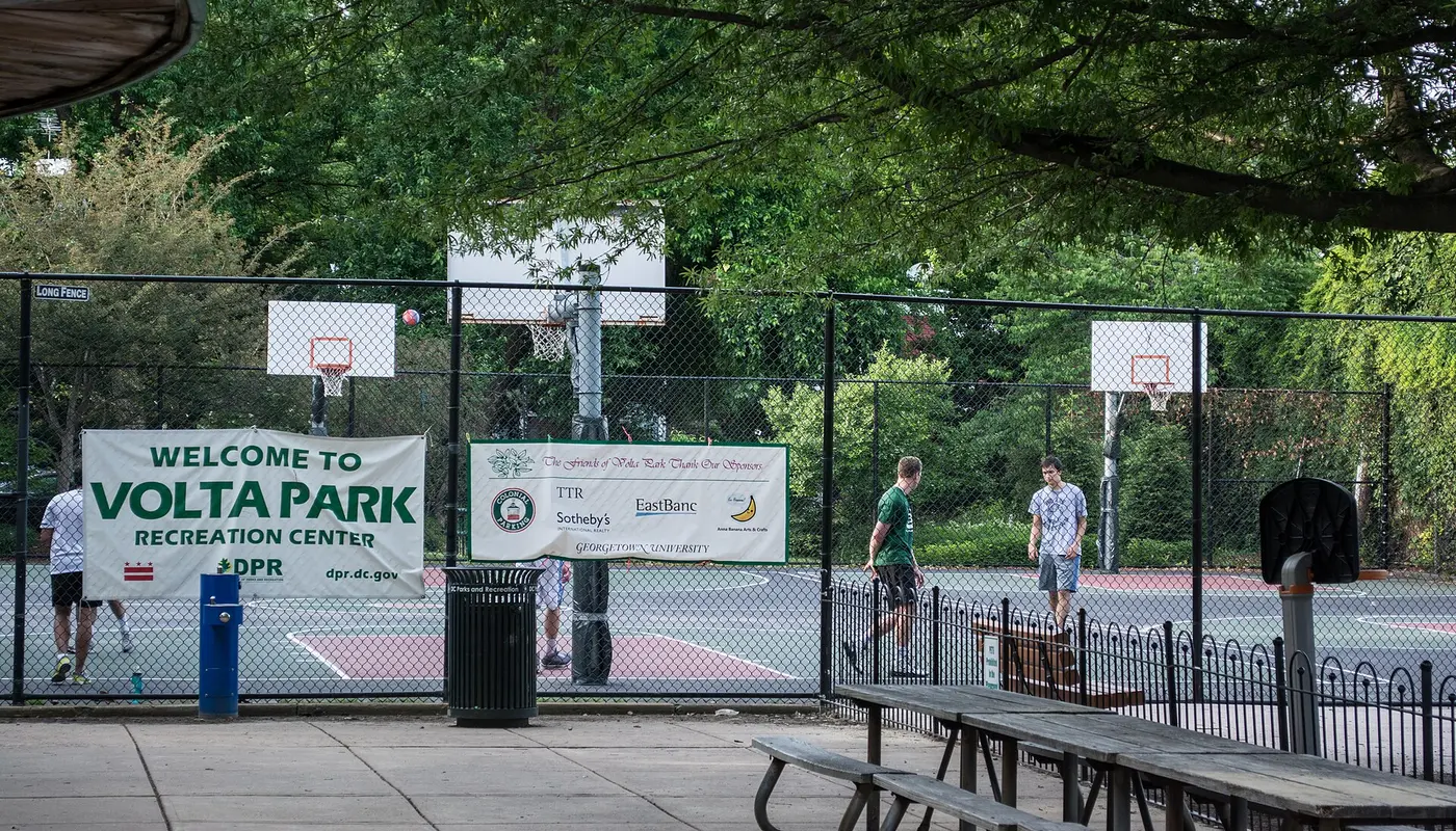 Georgetown Rec Center basketball courts at Volta Park   Washington DC